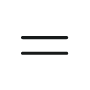 A white circle with an equal sign in the middle.